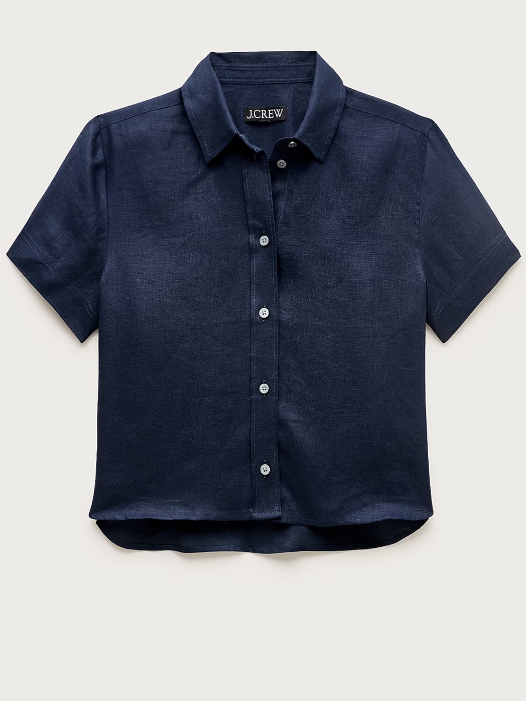 J. Crew Navy Short-Sleeve Button-Down Shirt